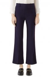 Gucci Side Stripe Stretch Cady Crop Flare Pants at Nordstrom